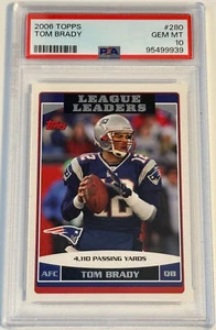 2006 Topps #280 - Tom Brady - League Leaders - PSA 10 Gem Mint - Picture 1 of 2