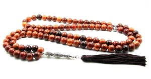 NATÜRLICHES BURMESISCHES POLIERTES PALISANDER 10 mm x 99 GEBETSPERLEN ISLAMISCHES TASBIH GESCHENK - Bild 1 von 6