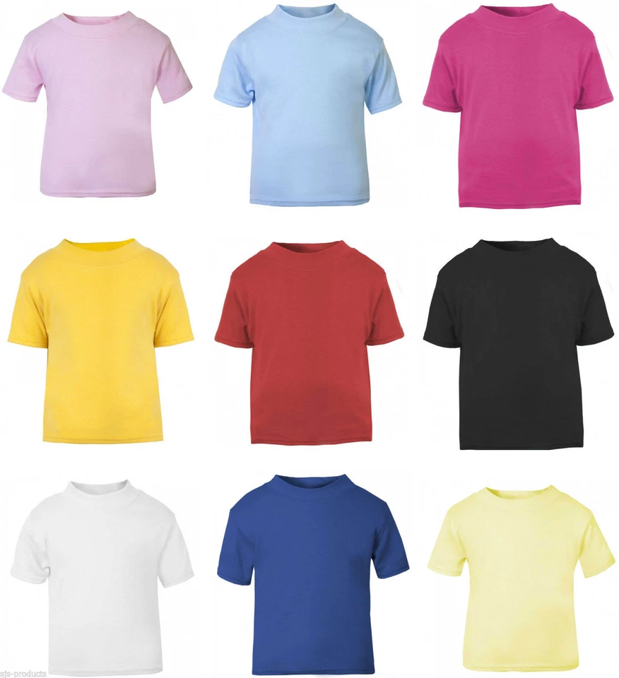 RW Kids Short Sleeve Plain T Shirt for School Uniform Girls Children SS088 - Image 1 of 1