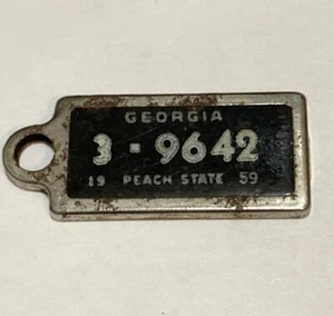 1959 GEORGIA BLACK DAV Disabled American Veterans Mini License Plate Key Chain - Picture 1 of 2