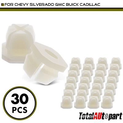 Clips de retención de luces delanteras de orificio de 30 piezas para Chevy GMC Buick Cadillac 7,9 mm de nailon Foto 1 de 4