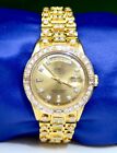 Men's Rolex Day-date Non-quickset Watch 18k Yellow Gold With Diamonds