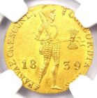 1839 Netherlands Gold Ducat Coin 1D - Certified NGC MS61 (BU UNC) - Rare Coin