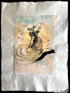 Salvador Dali Hand-Made Aquatint Watercolor Signed Pencil Numbered Rare - Picture 1 of 6