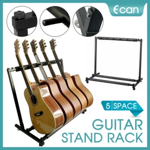 Metal Padded Foam Stylish Guitar Stand Fits 5 Guitars Tidy Storage Display Rack - Picture 1 of 10