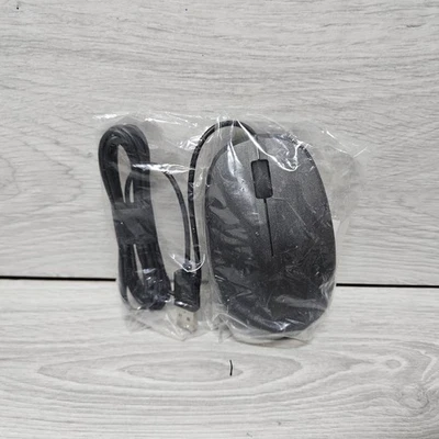 HP 125 Wired Mouse Black Brand NEW P/N M27537 -001 USB 3 Button Scroll Sealed  - Image 1 of 4