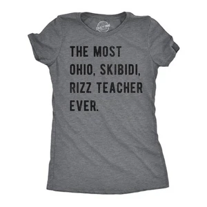 Camisetas divertidas para mujer The Most Ohio Skibidi Rizz Teacher Ever Meme de Internet - Imagen 1 de 7