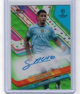 2024-25 Topps Finest UEFA CC Savinho Neon Green Wave Auto #'ed 99/99 - Picture 1 of 1