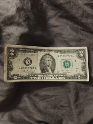 $2 Dollar Bill Circulated Low Serial - Image 1 of 4