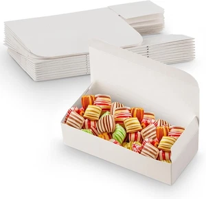 20er-Pack weiße Süßigkeiten & Schokolade Geschenkboxen 5"x2,25"x1,25" extra klein - Bild 1 von 4