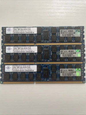 Lot of 3 Nanya 8g PC3 10600R ECC Sever Memory. 24g Total - Image 1 of 2