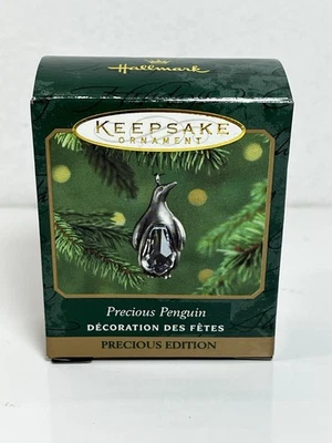 Hallmark Ornamento Miniatura de 2000 Precious Penguin Cristal y Metal NUEVO Foto 1 de 2