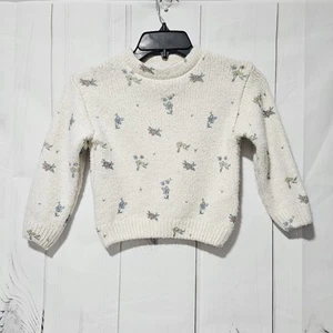 ZARA FINE KNIT FLORAL PRINT SWEATER LITTLE GIRLS SIZE 4/5 - Picture 1 of 3