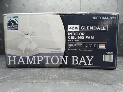 Hampton Bay Glendale 42 in. LED Indoor White Ceiling Fan with Light Kit - Image 1 of 4