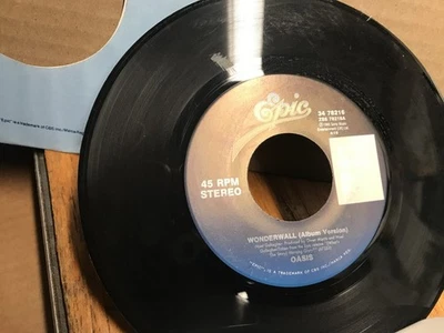 Oasis - Wonderwall / Round Are Way 7"  -- EX 45 RPM RECORD TESTED - Image 1 of 3