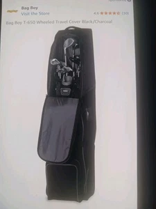 Bag Boy Wheeled Travel Cover Golf Club Carrier Bag Black T-650 NWT - Picture 1 of 8
