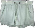 New Look Women’s Semi-Sheer Linen Shorts 1X Mint Green Rope Drawstring Summer
