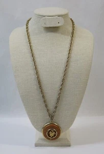 Coat of Arms Pendant Necklace Vintage 25" Chain - Picture 1 of 5