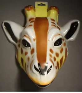 GIRAFFE SAFARI ANIMAL HALLOWEEN MASK PVC PLASTIC ZOO ANIMAL - Picture 1 of 2