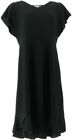 Isaac Mizrahi Knit Midi Dress w/Ruffle Curved Hem-Black-Petite Mediu-A351121-NEW