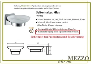 Mezzosoprano Cromo Porta Sapone/Glaseinsatz. da Incollare! Kleberstoff Fehlt ! - Foto 1 di 1