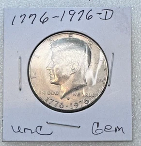 1776-1976 D Kennedy Half Dollar Bicentennial BU Gem - Picture 1 of 2