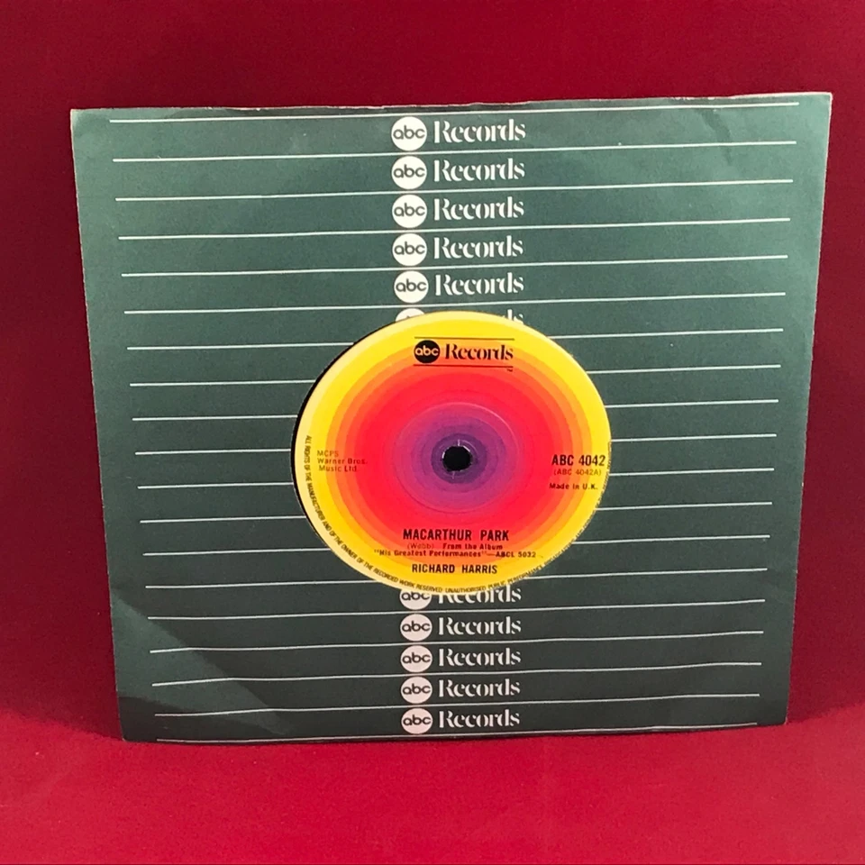 RICHARD HARRIS Macarthur Park 1974 UK  7" vinyl single ABC 45 record - Bild 1 von 1