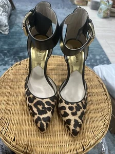 Michael Kors Brinkley Capelli Leopardati Pelle di Vitello Caviglia Cinturino Regolabile 7M - Foto 1 di 7