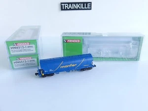 ARNOLD HN6512-1 / 3 WAGONS CEREALIER A PAROIS RONDES MONFER DE LA FS - Foto 1 di 4