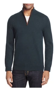 $198 Bloomingdale's Men's Store, Half-Zip Cashmere Suede Trim Sweater, Green,XXL - Picture 1 of 1