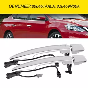 Pair For Nissan 2009-2014 Murano Rear Outside Door Handle Driver+Passenger Side - Picture 1 of 12