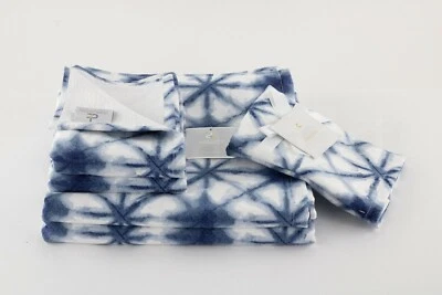 Juego de toallas Deborah Connolly Designs 6 piezas 2 baños 2 manos 2 puntas azul + blanco nuevo Foto 1 de 4