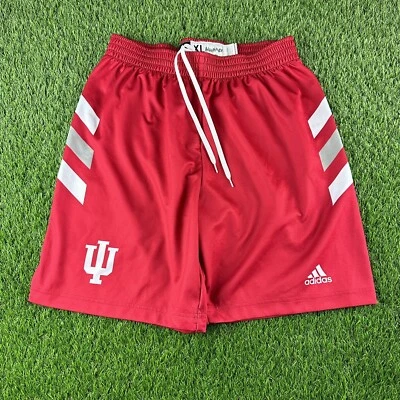 IU 印第安纳州印第安纳州印第安纳州 IUBB 发行阿迪达斯篮球练习短裤红色二手状况完好阅读 — 第 1/4 张图片