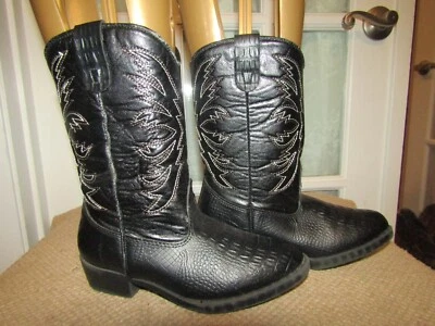 Botas vaqueras Smart Fit-negras niños/niñas/niños talla 12,5 imitación cuero Foto 1 de 4