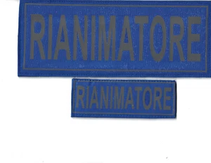 Parches con velcro reflectante emblema parche etiqueta RIANIMATORE negro azul - Imagen 1 de 4
