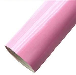 Medium Pink Patent Shiny FAUX LEATHER ROLL 12" x 55" Felt backing - Picture 1 of 1