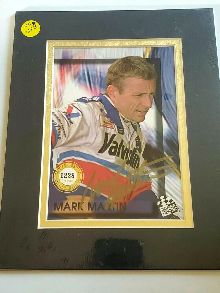 Foto autografiada de Mark Martin Nascar 6x8 mate a 8x10 con certificado de autenticidad RC-1228 Foto 1 de 4