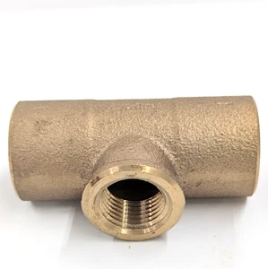 1''x 1" x 1/2'' NIP Connection Reducing Pressure Fitting Brass Sweat Tee - Picture 1 of 6