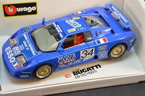 BBURAGO 1/18 BUGATTI EB 110 (1991) VERSIONE LE MANS COLORE BLU DIE CAST MODEL - Foto 1 di 9