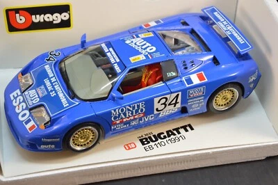BBURAGO 1/18 BUGATTI EB 110 (1991) VERSIONE LE MANS COLORE BLU DIE CAST MODEL - Immagine 1 di 4