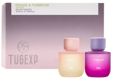 ZARA FEMME WINTER & TUBEROSE WINTER 2 x 90ml Duo Set EDT Spray Fragrance Neuf - Photo 1/2