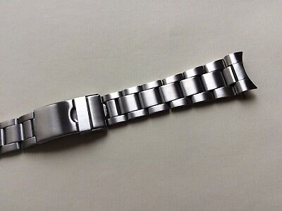 Cinturino In Acciaio Satinato Tipo Oyster Ansa Curva 18mm Watch Band Strap M307 • 14.31€