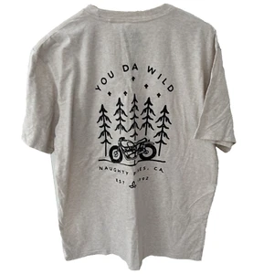 Men's Prana T-Shirt Size XL Naughty Pines CA Chest Pocket Motorcycle Tee Nature* - Picture 1 of 6