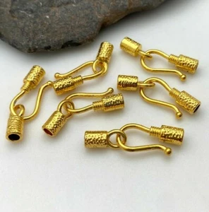 Sets Of Gold Colored Base Metal Leather Hooks Clasps (3 Variations) (MCL32) - Picture 1 of 12