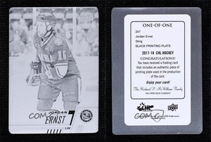 2017-18 Upper Deck CHL Printing Plate Black 1/1 Jordan Ernst #247