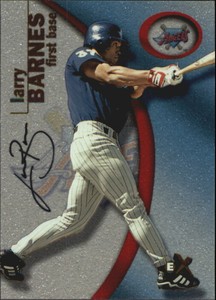 2001 E-X Prospect Autographs Anaheim Angels Baseball Card #108 Larry Barnes/500