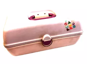 Astuccio trucco ragazza Caboodles On The Go anni 80 vintage viola retrò plastica specchiata - Foto 1 di 9