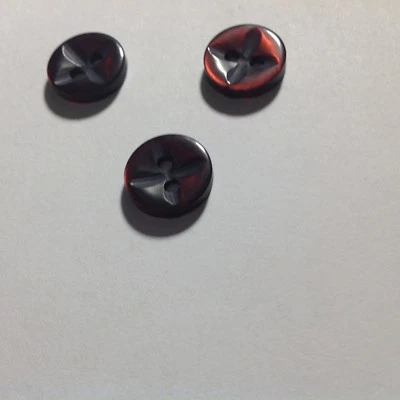 12 PC PKG. NEW 1/2 INCH BROWN PEARL FINISH STAR DESIGN BUTTON - Image 1 of 3