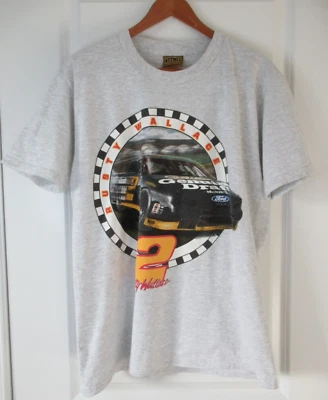 Rusty Wallace Vintage NASCAR Racing T-Shirt Size M Retro Nutmeg Mills Miller MGD - Image 1 of 4
