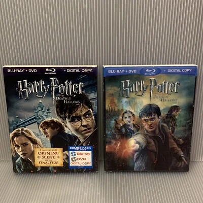 Harry Potter & the Deathly Hallows: Part 1 & 2 (6-Disc Set, Blu-ray/DVD) Year 7 - Image 1 of 4